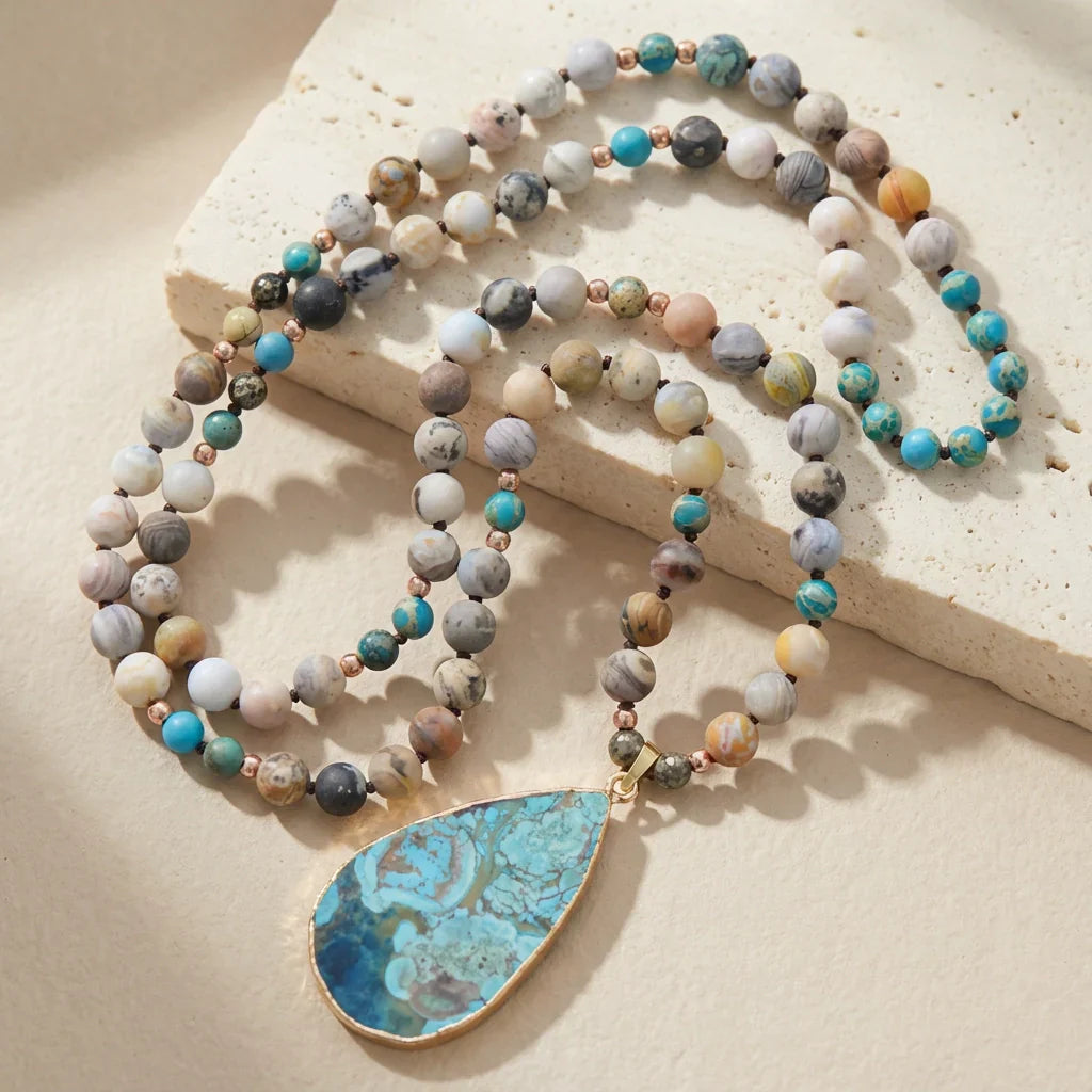 Flowing Ocean Jasper Necklace