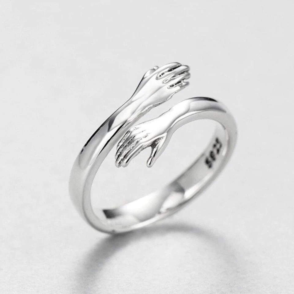 Zilveren verstelbare gevlochten ring