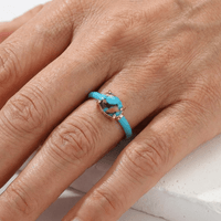Gouden vintage oorbellen met turquoise stenen