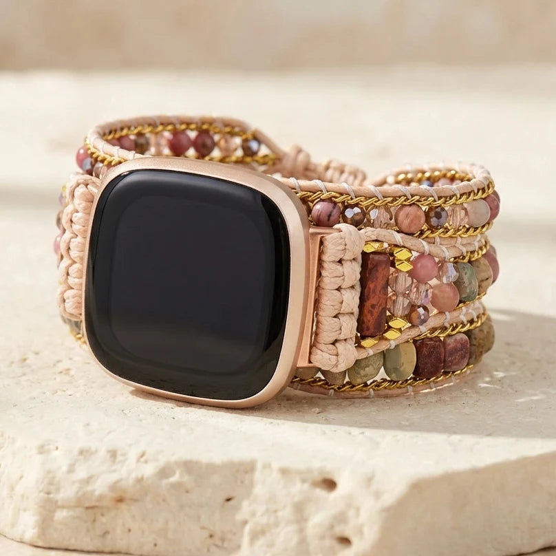 Healing Rhodochrosite Fitbit Watch Straps