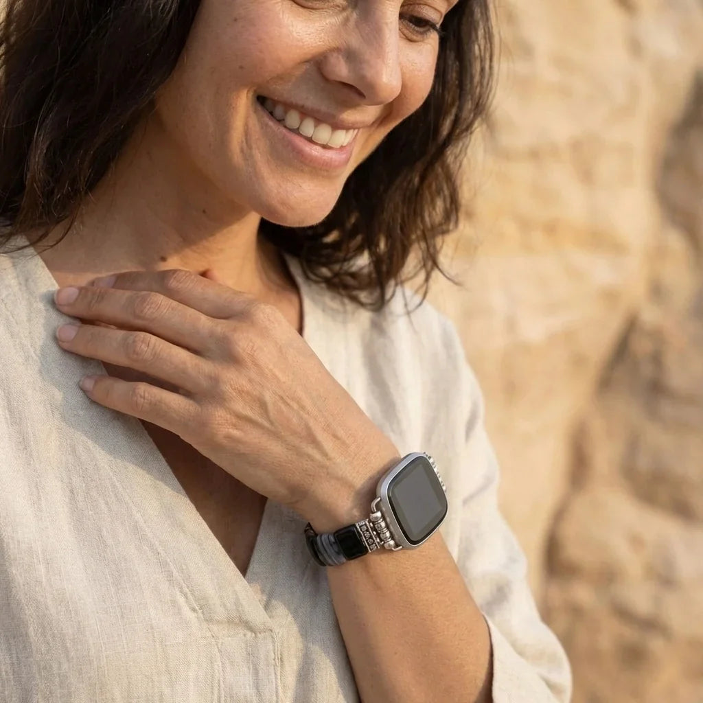 Onyx & Agate Fitbit Watch Band