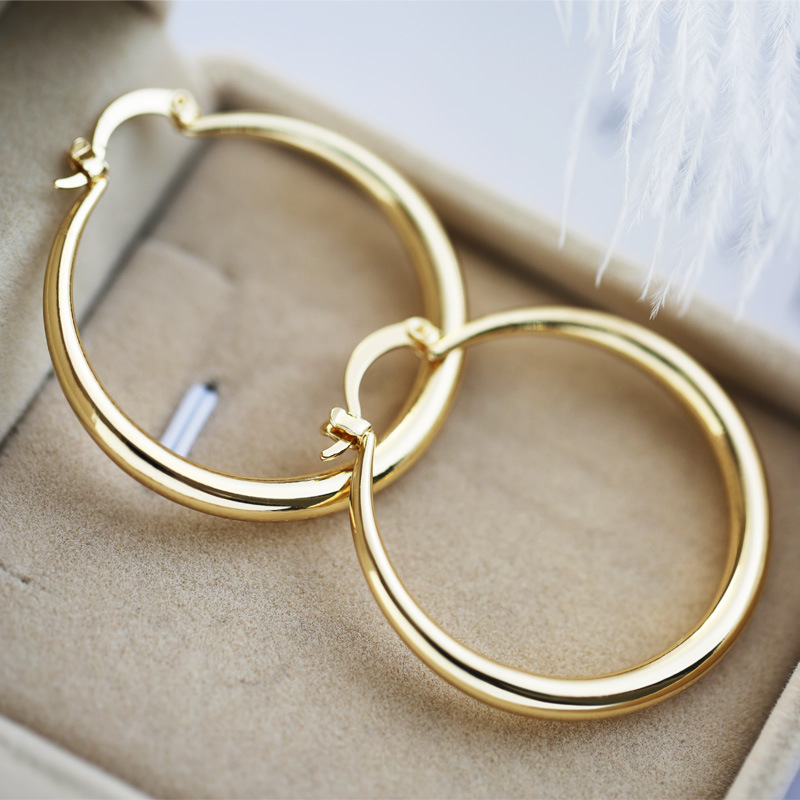 Gouden ronde hoop oorbellen