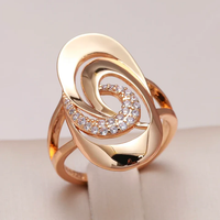 Roségouden ring met zirkonia spiraalmotief