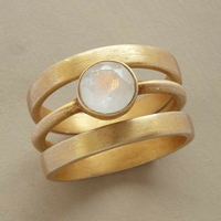 Gouden ringenset met maansteen