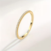 Gouden minimalistische pavé eternity ring