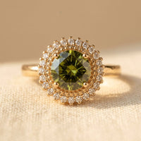 Gouden vintage ring met opengewerkte roos