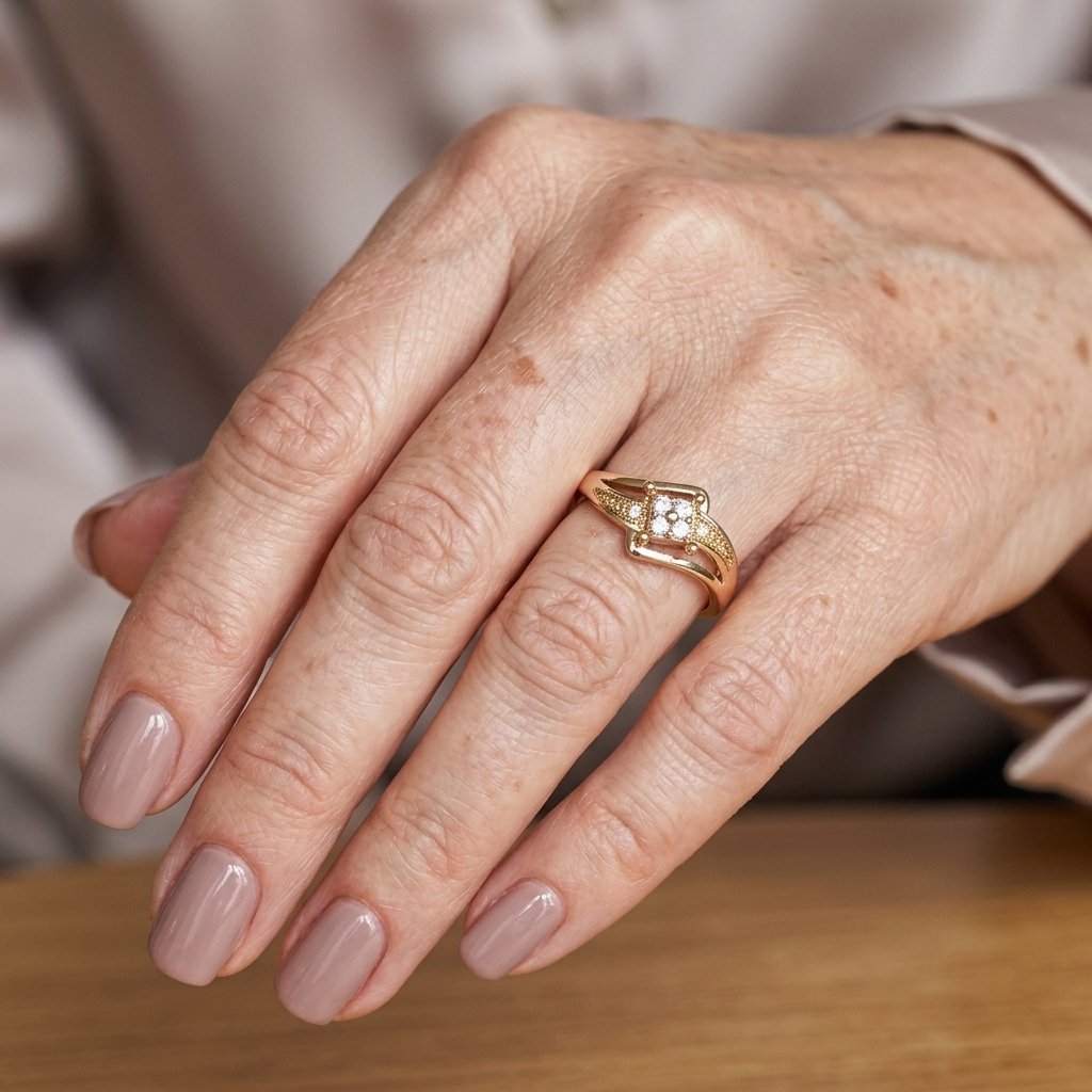 Roségouden ring met vierkante zirkonia cluster
