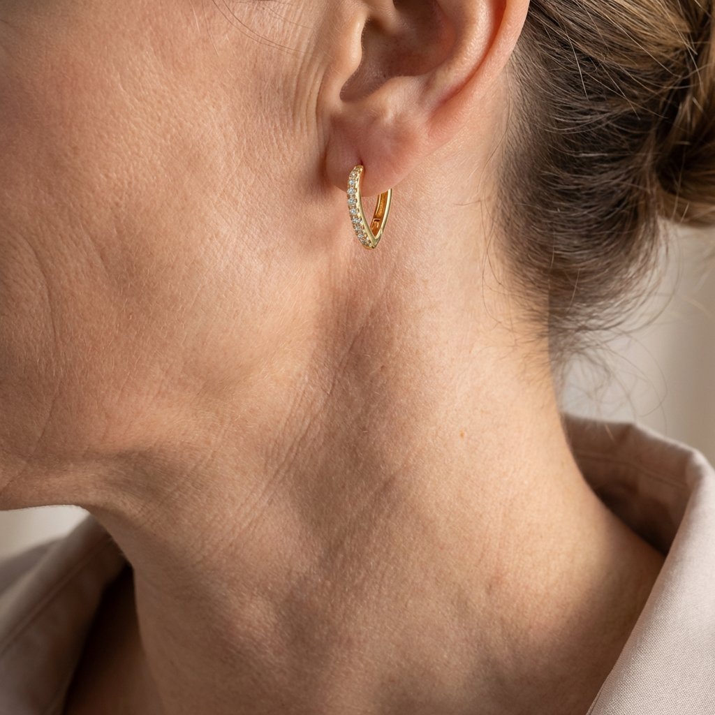 Gouden oorbellen met witte zirkonia
