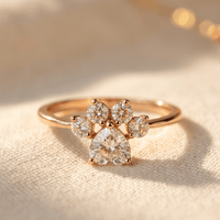 Roségouden ring met bloemvormige zirkonia cluster