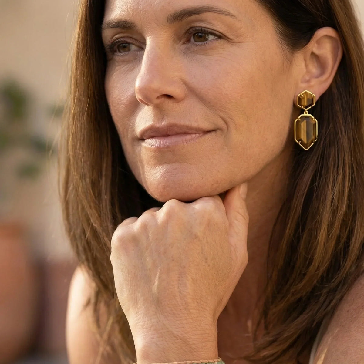 Grounding Tiger's Eye Earrings