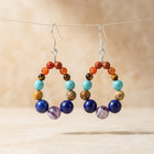 Chakra Natural Stone Bead Drop Earrings