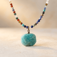 Natural Amazonite Mix Bead Choker Necklace
