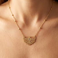 Elegant Rose Flower Gold Pendant Necklace