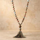 Natural Multicolor Gemstone Tassel Beaded Necklace