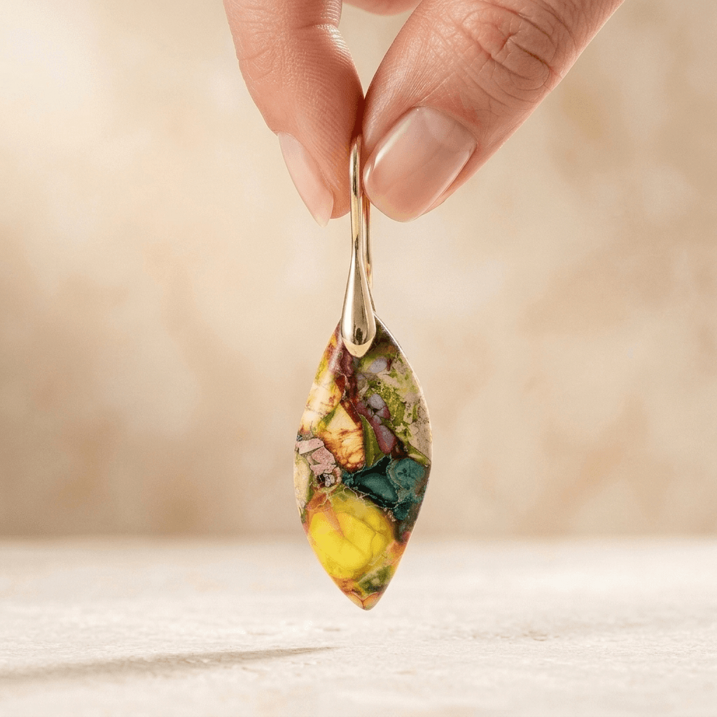 Imperial Jasper Sterling Silver Teardrop Earrings