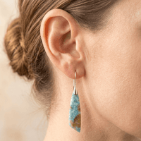 Natural Amazonite Silver Teardrop Earrings