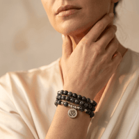Natural Labradorite Stone Mala Bead Bracelet