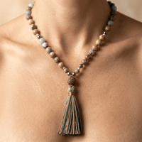 Natural Multicolor Gemstone Tassel Beaded Necklace