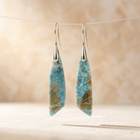 Natural Amazonite Silver Teardrop Earrings