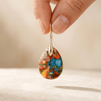 Colorful Resin Gold Teardrop Earrings