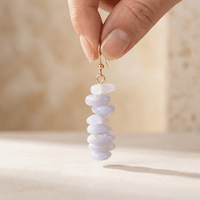 Purple Agate Gold Stack Drop Earrings