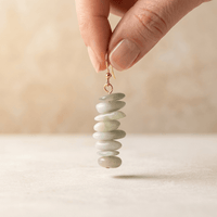 Natural Green Jade Stacked Drop Earrings