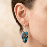 Azurite Blue Turquoise Sterling Silver Teardrop Earrings