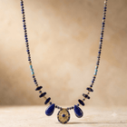 Lapis Lazuli Gold Teardrop Pendant Necklace