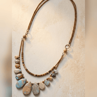 Handmade Natural Jasper Teardrop Beaded Necklace