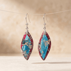 Imperial Jasper Teardrop Silver Drop Earrings