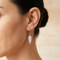 Rose Quartz Silver Teardrop Earrings