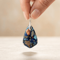 Blue Mosaic Jasper Sterling Silver Teardrop Earrings
