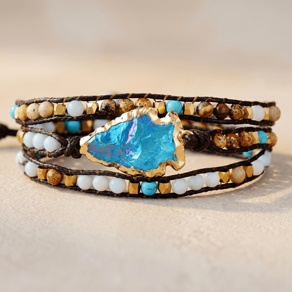 Handmade Turquoise Arrowhead Wrap Bracelet