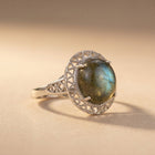 Handmade Iridescent Labradorite Adjustable Ring