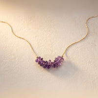 Bohemian Gold Amethyst Chip Necklace