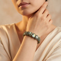 Labradorite Iridescent Oval Bead Bracelet