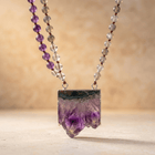 Natural Amethyst Druzy Stone Pendant Necklace