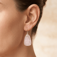 Rose Quartz Sterling Silver Teardrop Earrings