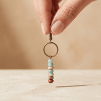 Vintage Brass Circle Beaded Stone Earrings