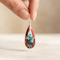 Red Turquoise Imperial Jasper Teardrop Earrings