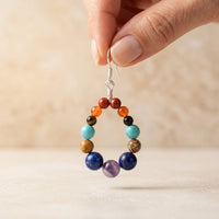 Chakra Natural Stone Bead Drop Earrings