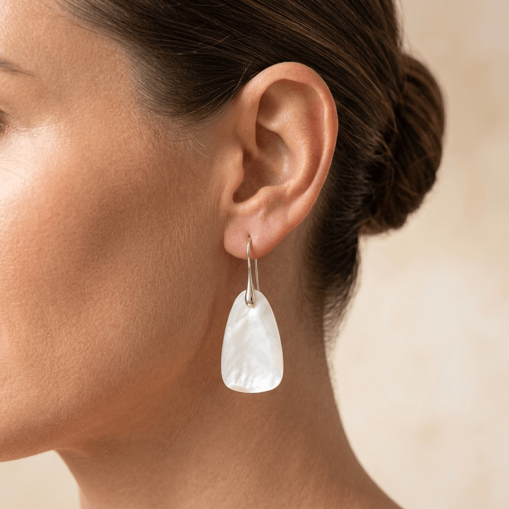 Natural Mother of Pearl Teardrop Earrings
