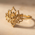 Gold Filigree Lotus Flower Ring