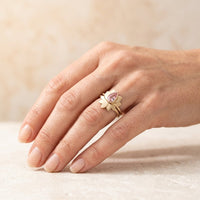 Gold Pink Tourmaline Lotus Flower Ring