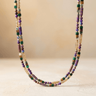 Purple Jasper Mixed Gemstone Beaded Necklace
