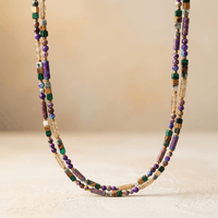 Purple Jasper Mixed Gemstone Beaded Necklace