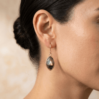 Gold Labradorite Marquise Drop Earrings
