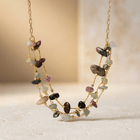 Tourmaline Multi Layer Gold Chain Necklace
