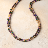 Purple Jasper Mixed Gemstone Beaded Necklace