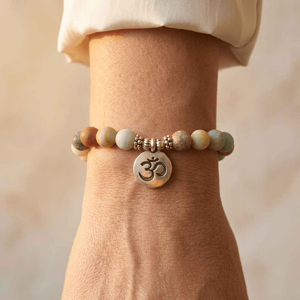 Natural Amazonite Matte Stone Bead Bracelet